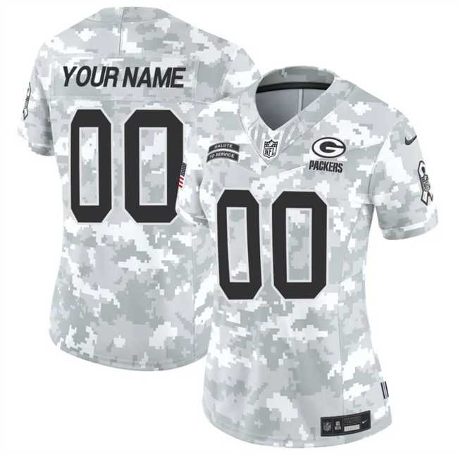 Womens Green Bay Packers Active Player Custom 2024 F.U.S.E Arctic Camo Salute To Service Limited Stitched Football Jersey(Run Small)